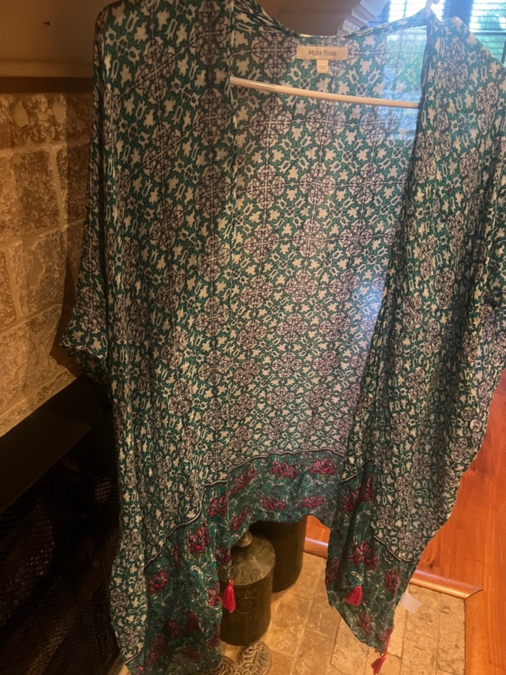 Moss Rose Teal Floral Print Camisole Cover-Up